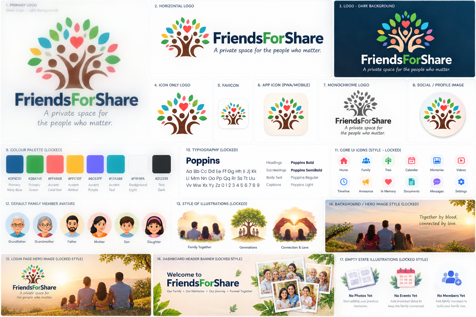 Approved FriendsForShare Brand Identity Master Board